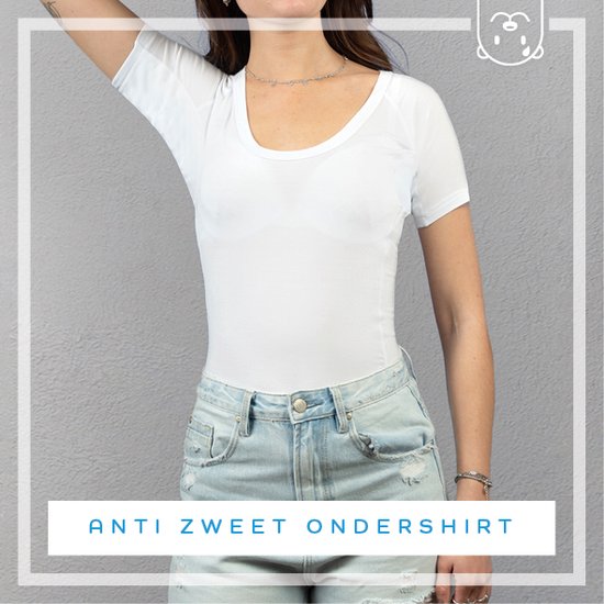 Anti zweet shirt - van zijdezacht Modal en stretch - met ingenaaide okselpads - Ondershirt - tegen Zweetvlekken - dames XL