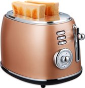 Grille-pain rétro MOA - 6 niveaux de chaleur - 2 fentes Extra larges - 850W - Fonction réchauffage et décongélation - Zwart - T3C