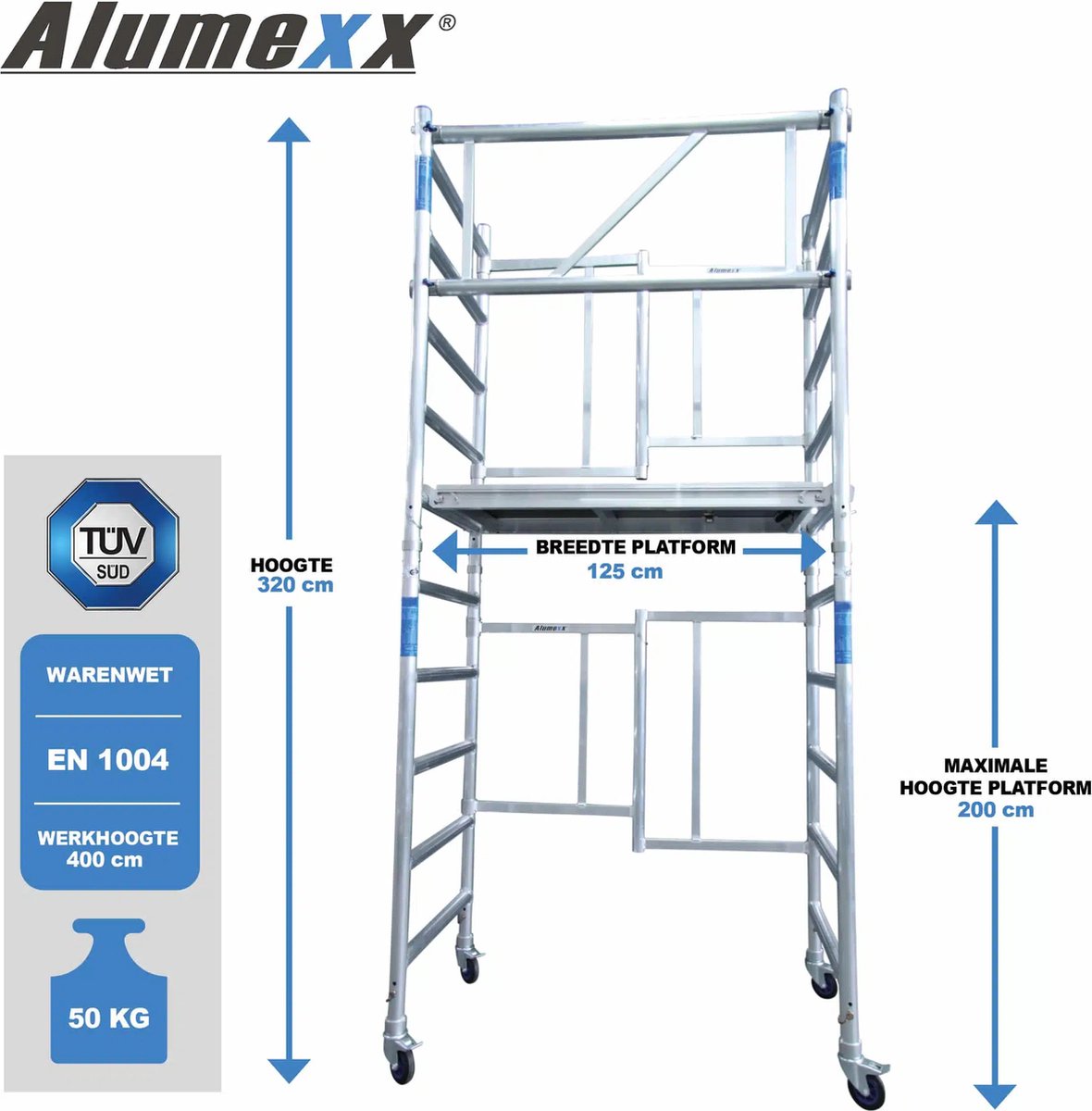 tectake 401668 Echelle multifonction - Crémaillère d'échafaudage