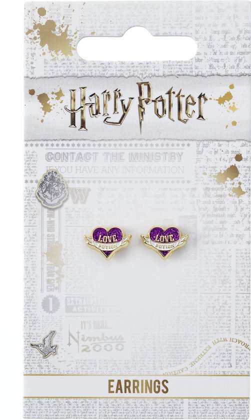 Harry Potter - Liefdespotion Stud Oorbellen - Paars en Goud - The Carat Shop