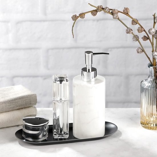 Plateaux Décoratifs Noirs En Acier Inoxydable - Lot De 2 Plateaux Ovales 23x9,5 Cm, Pour Bijoux, Cosmétiques, Desserts