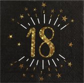 Serviettes de fête d'anniversaire Santex âge - 10x - 18 ans - or - 33 x 33 cm