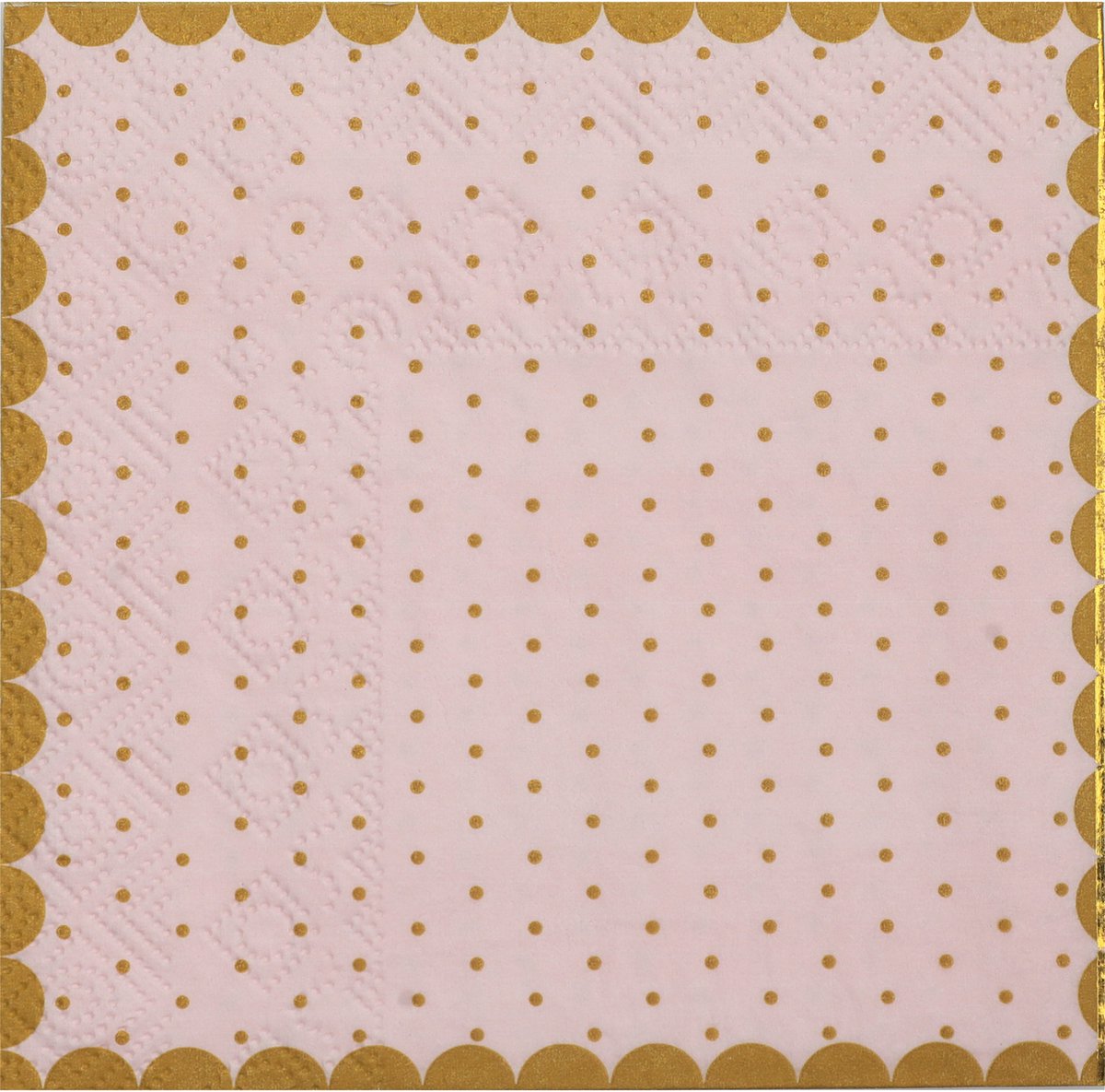 Santex feest servetten - stippen - 20x stuks - 25 x 25 cm - papier - roze/goud