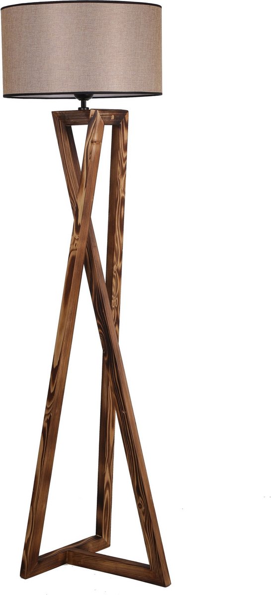 Asir Vloerlamp Bruin Lous - Afmetingen 45x45x166cm - Perfect voor sfeervolle verlichting