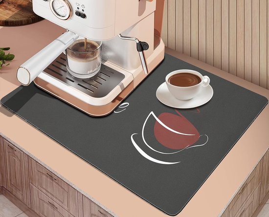 Tapis Égouttoir Vaisselle Absorbant 40x60 Cm - Antidérapant, Pliable, Pour Plan De Travail, Machine à Café Ou Évier
