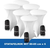 Statafelrok Wit x 6 – ∅ 80-85 x 110 cm - Statafelhoes met Draagtas - Luxe Extra Dikke Stretch Sta Tafelrok voor Statafel – Kras- en Kreukvrije Hoes