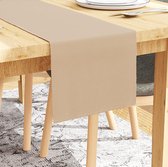 Chemin de table nervuré pour table à manger 6 places - Solid Beige, en coton fin 33 x 150 cm. Pour la maison, les cafés, les restaurants et les hôtels - lavable en machine