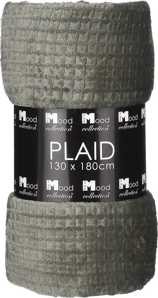 In The Mood Collection Joanne Fleece Plaid - L180 x B130 cm - Polyester - Donkergroen