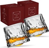 House of Husk Set de 2 Verres à whisky de Premium - Verre à whisky - Design Tumble - Haute brillance - Coffret cadeau à whisky