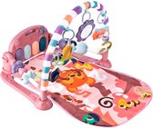 Playos® - Babygym met Piano - Roze - 76 x 60 x 46cm - Babymat - Baby Speelmat - Interactief - Speelkleed Baby's - Baby Speelgoed - Interactieve Speelkleed