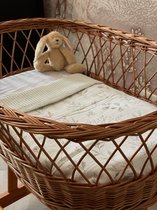 Baby deken - Print - Wafel - Box - Maxi-cosi - Wiegdeken - 70x110 - Kraamcadeau - Beige - Grijs