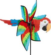 Relaxdays windmolentje papegaai - bewegende tuinsteker vogel - windspinner kinderen - tuin
