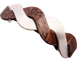 foto van Emilie collection - haarspeld - groot - vlecht - bruin metallic