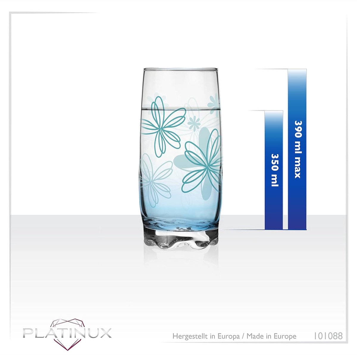 PLATINUX Verres à bière 300 ml (maximum 400 ml) - Lot de 6 verres