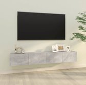 The Living Store Wandgemonteerd tv-meubel - Betongrijs - 100 x 30 x 30 cm - Hoogwaardig bewerkt hout