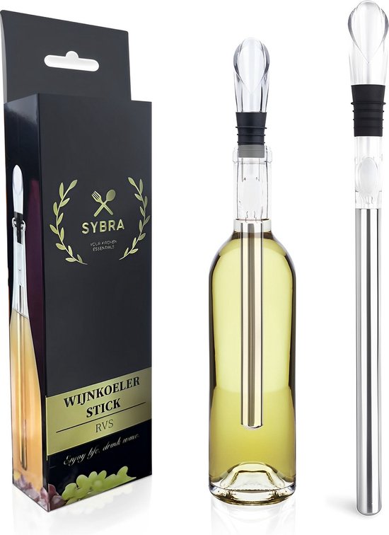Sybra Wijnkoeler Stick - Wijnkoeler - Wijnset - Wijn Accessoires - Wijnstopper - Wijnschenker - Cadeau