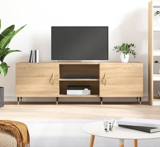 The Living Store Televisiekast Sonoma Eiken - TV-meubel 150x30x50 cm