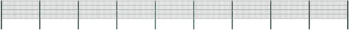 The Living Store Schuttingpanelen - Dubbelstaafmatten 18x - 15.3 x 0.8 m - Mosgroen