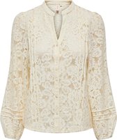 Only Blouse Onlkrizia Ls V-neck Lace Shirt Top 15303501 Birch Dames Maat - L