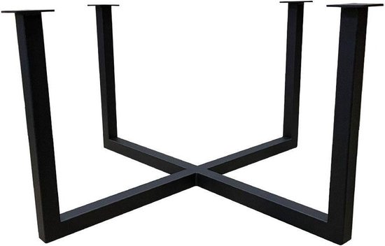 Zwarte stalen salontafel onderstel hoogte 37 cm, vierkant 65 x 65 cm (30 x 30 mm)