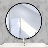 Staande spiegel met witte lijst van hout 140 x 50 cm HD grote passpiegel met haak voor woonkamer of kleedkamer