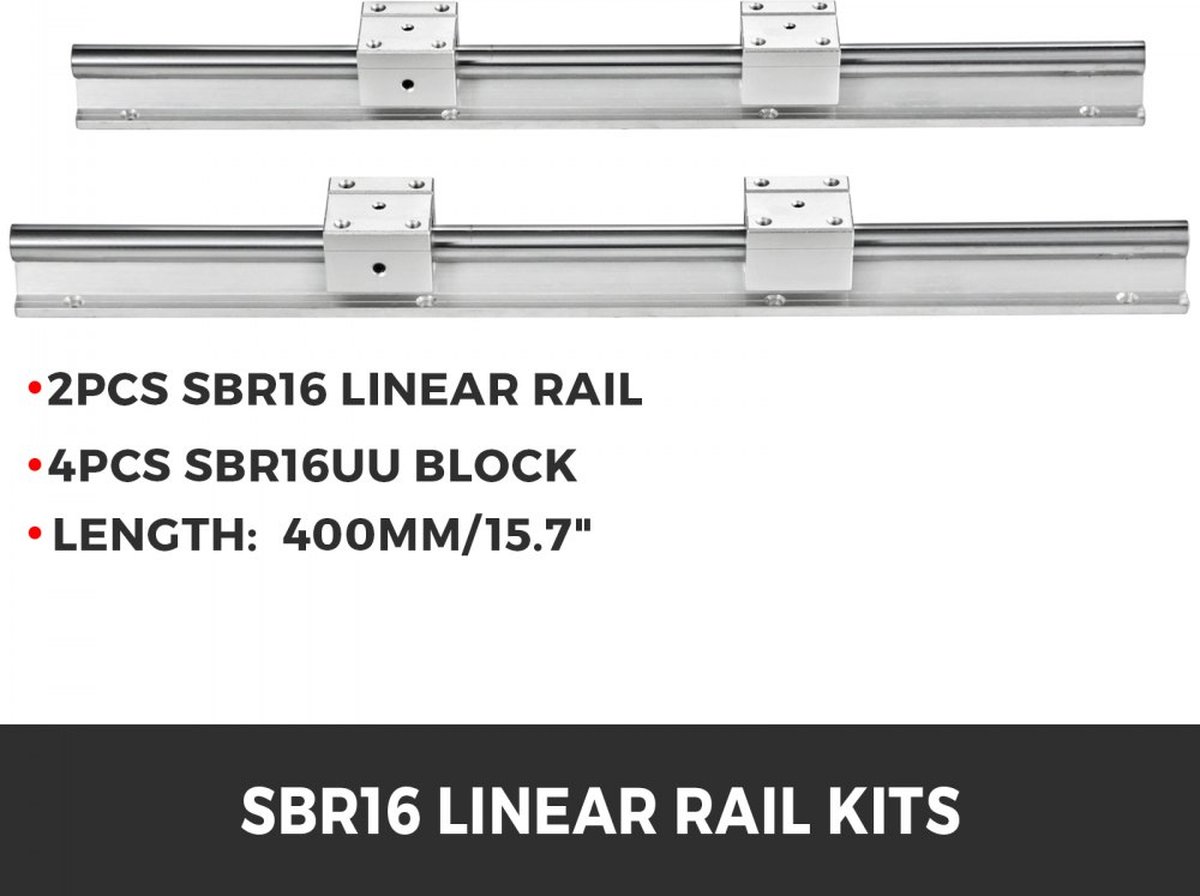 Dakta® Rail coulissant linéaire 800 mm Guide coulissant linéaire SBR16 CNC  Kit de rail