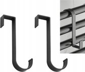 1 stuk - Zwart metalen handdoekhanger - 11x4cm Zwart - Radiatorhaak - Badkamerhaak - Deurhaak - Keukenkastje Haak - Haakje