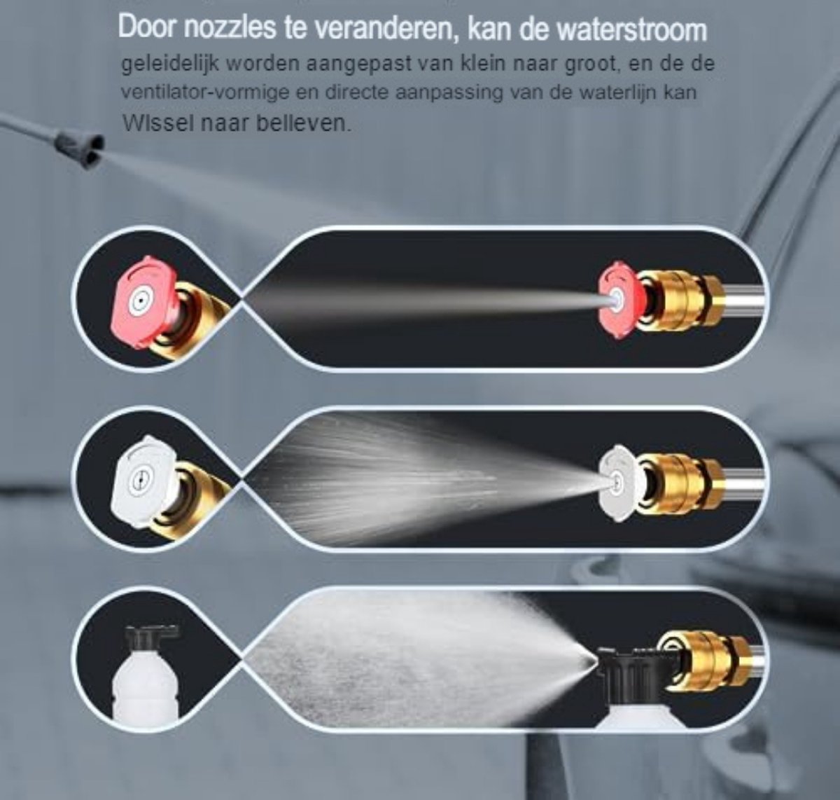 Accu-hogedrukreiniger draadloos te gebruiken voor drukreinigen of bewatering. - max. 22 bar, 160 Accu-hogedrukreiniger draadloos te gebruiken voor drukreinigen of bewatering. - max. 22 bar, 160
