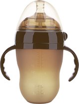 Biberon LuxeBass avec poignées | Biberon Biberon pour Bébé Tasse à boire | 250ml Marron