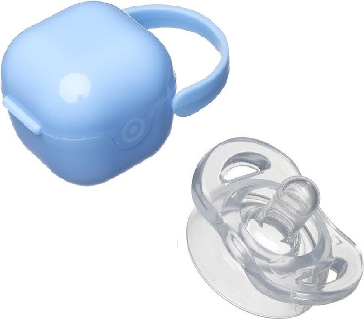 Goedkoopste LuxeBass Baby en Kind Speen| Fopspeen met Opbergbox | Lichtblauw
