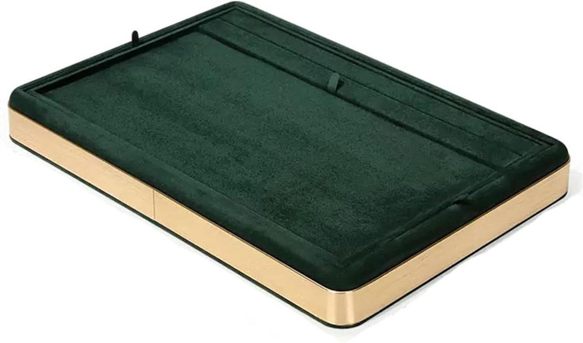 Sieraden Opbergbak - Sieraden Organizer Dienblad - Sieraden Presenteren - Krasvrij Houden - 35 x 24 x 4 cm - Grijs