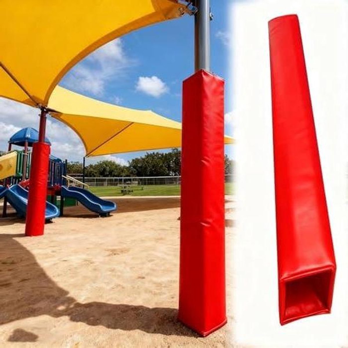 Paal Beschermhoes - Paalkussen - Speler Bescherming - Slagvaste Padding - 4-8 inch - Rood