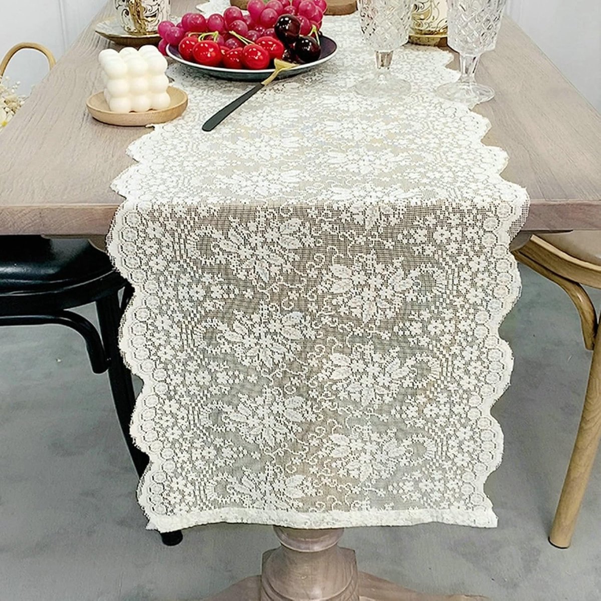 Tafelloper Linnen - Tafeldecoratie - Tafel Beschermen - Vuilafstotend - 33x150 cm - Beige