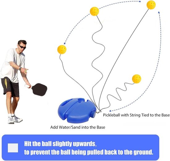 Trainingsbal met Kabel - Oefenbal Set - Sportvaardigheden Verbeteren - Compacte Basis - 74 mm Bal - Basis Geel — afbeelding 4