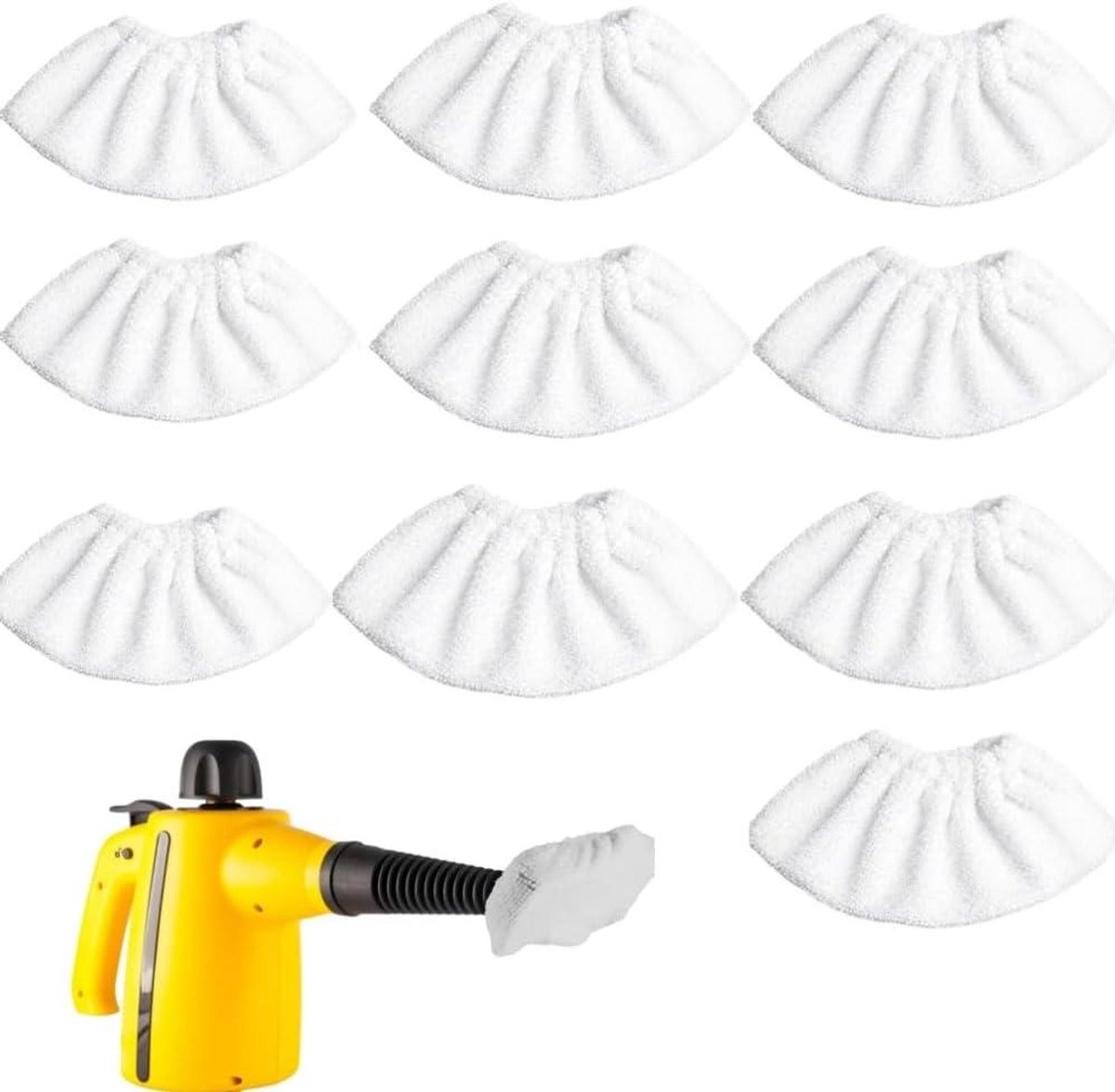 Microvezel Overtrekset - Stoomreiniger Pads - Effectief Reinigen - Duurzaam en Wasbaar - 10 Stuks - Wit