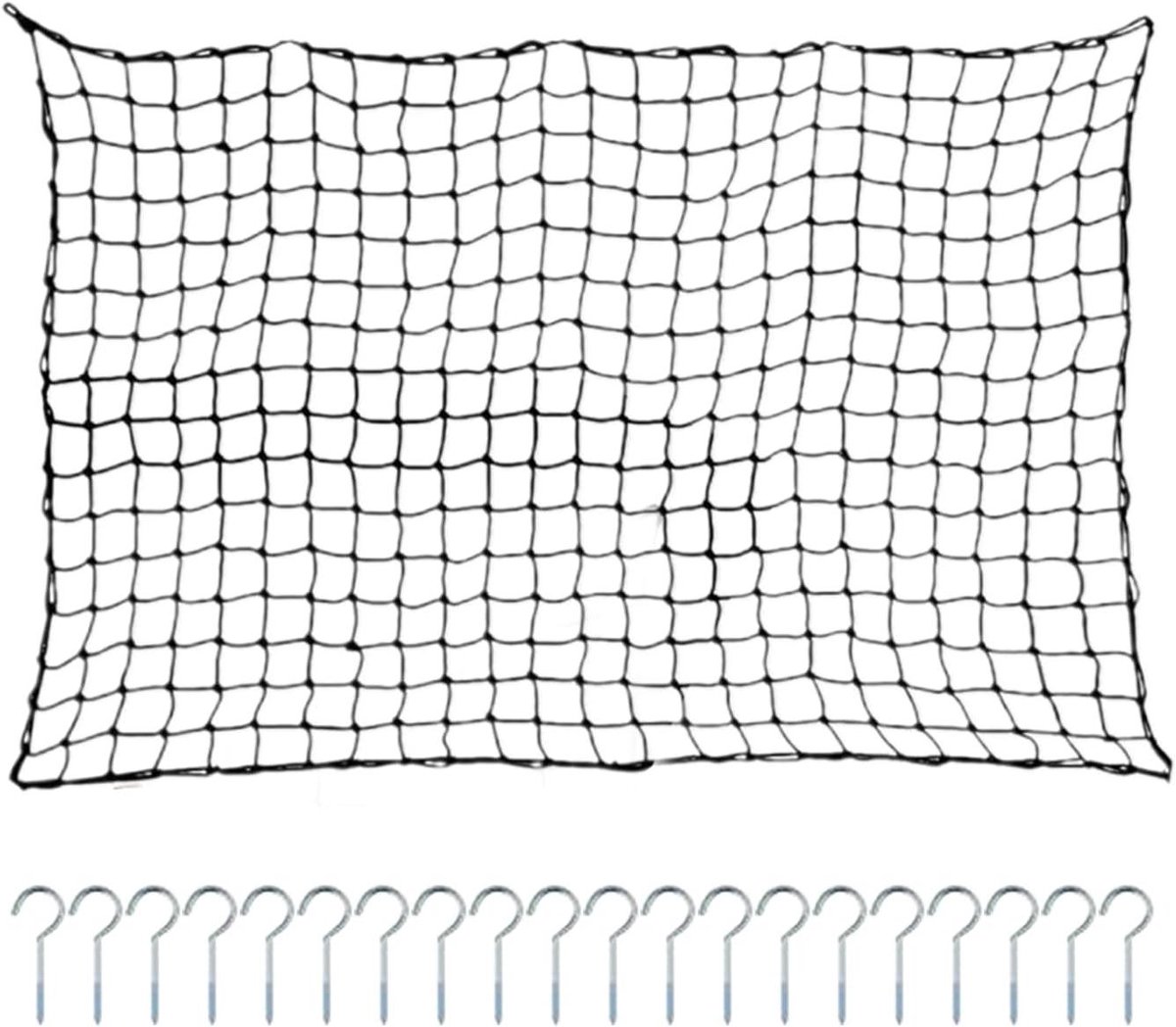 Opbergnet Zwembad - Speelgoednet - Speelgoed Opbergen - Winddicht Gaasnet - 180 x 120 cm - Zwart