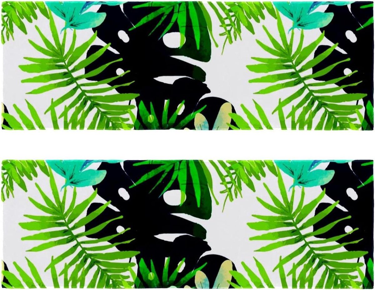 Microfiber Handdoek - Sporthanddoek Reishanddoek - Koel Blijven - Super Absorberend - 2 Stuks - Tropisch Groen
