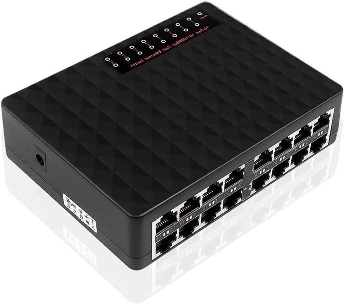 Netwerk Switch - Ethernet Hub - Internet Verdelen - 16 Poorts - 10/100 Mbit/s - Zwart