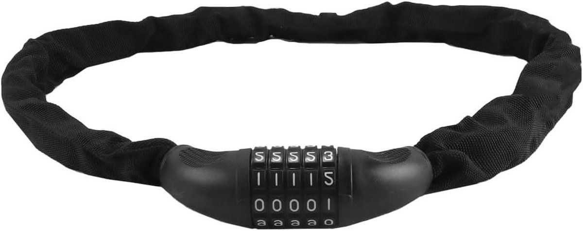 Fietsslot Cijferslot - Combinatieslot Ketting - Fiets Beveiligen - 5-Cijferige Code - 90 cm Lengte - Zwart