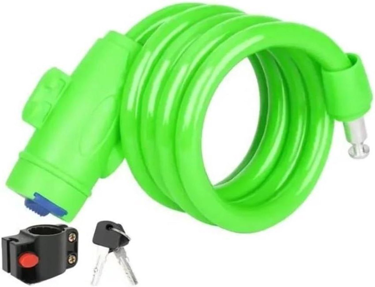 Fiets Beveiliging - Kabelslot Wachtwoord - Voertuig Beveiligen - Opvouwbaar Staal - 10mm - Groen