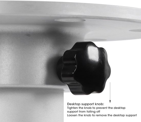 Verstelbare tafelpoot - RV tafelstandaard - Tafel aanpassen - Verwijderbaar ontwerp - 445-685 mm - Zilver — afbeelding 3