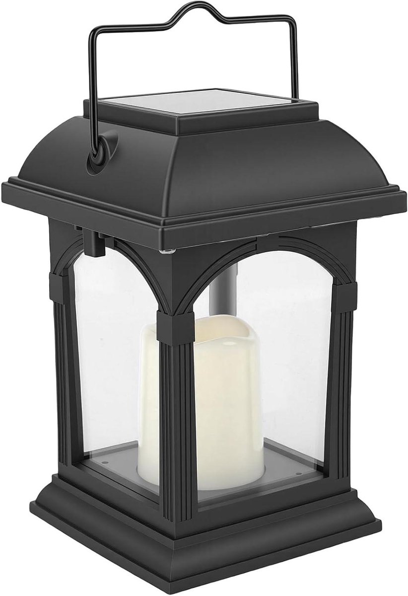 Zonne-energie Lantaarn - Buitenlamp Vlamloos - Sfeerverlichting Tuin - Dubbel Gebruik - 10