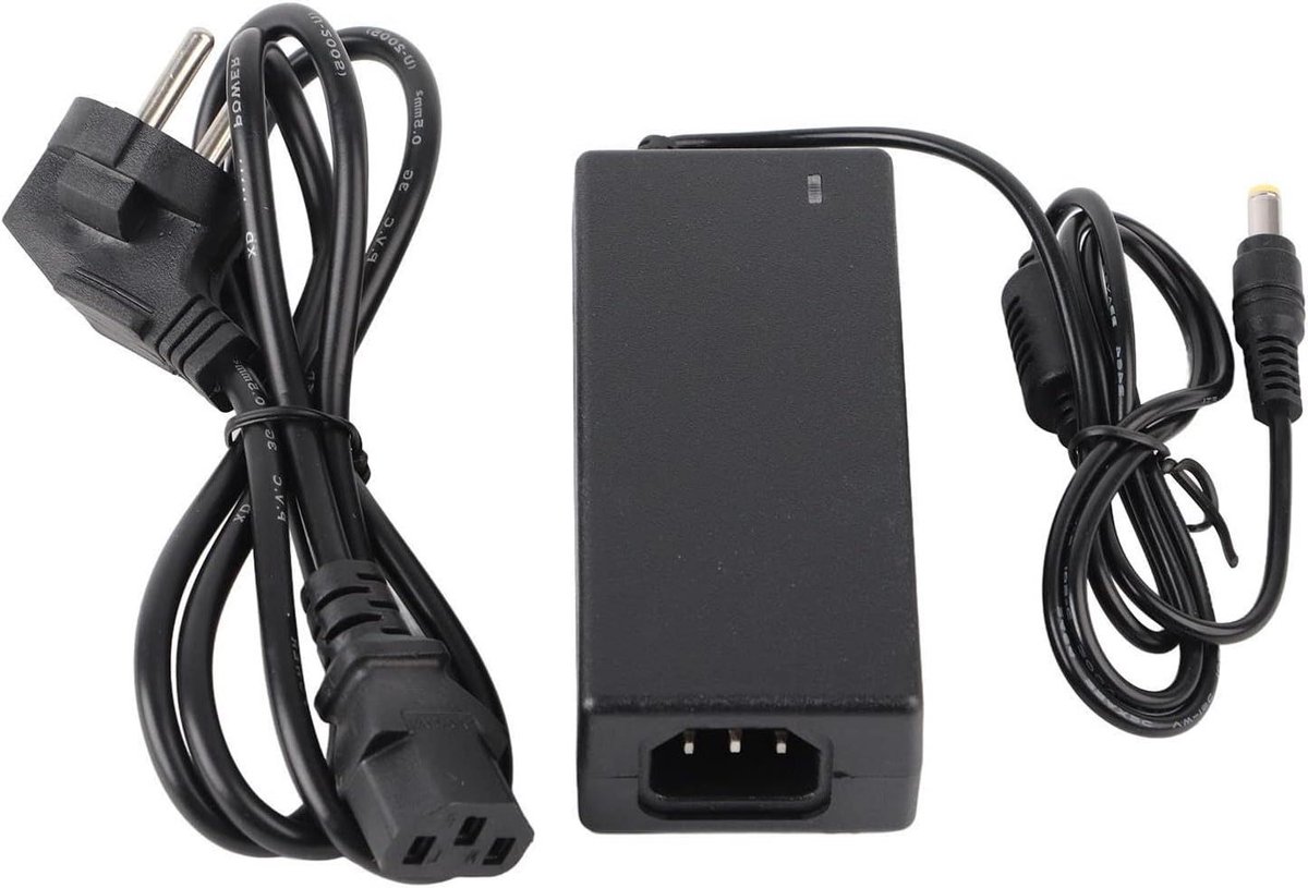 Netstroom Adapter - Voeding Lader - Opladen Accu - 3 Stekker Types - 60 Watt - Zwart