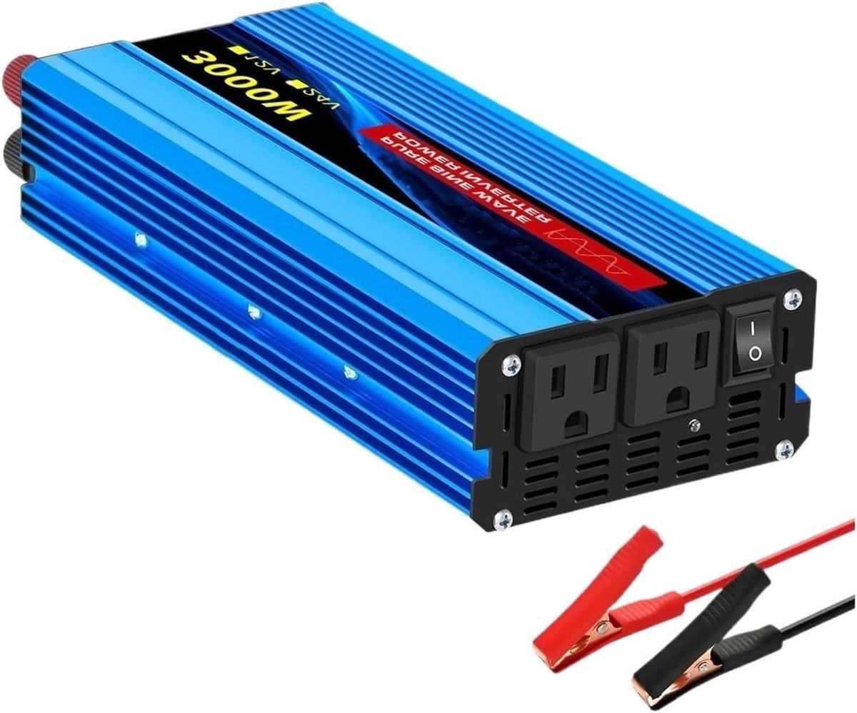 Auto Omvormer - Stroomomvormer Voertuig - Onderweg Stroom - Zuivere Sinus - 16000W Piek - Metaal