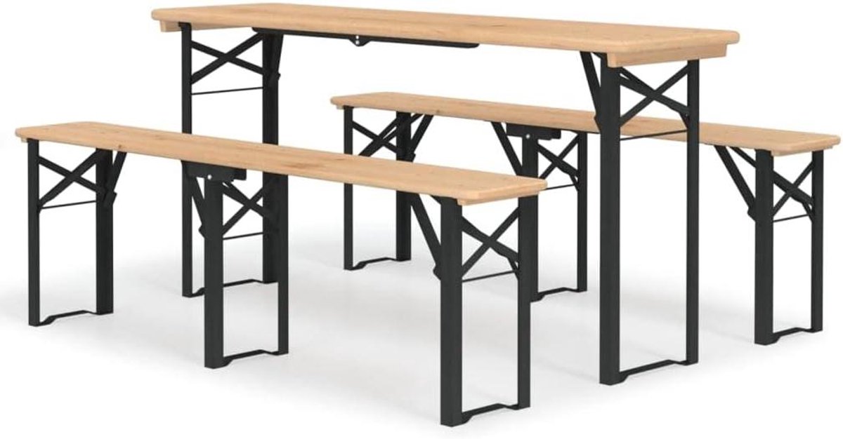 Opvouwbare biertafelset - Picknicktafelset - Buitenactiviteiten - Massief dennenhout - 170 cm - Bruin