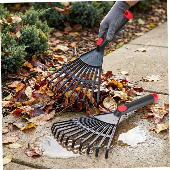 Set van 2 tuinharken, kleine korte harken van Merkloos	 — afbeelding 5