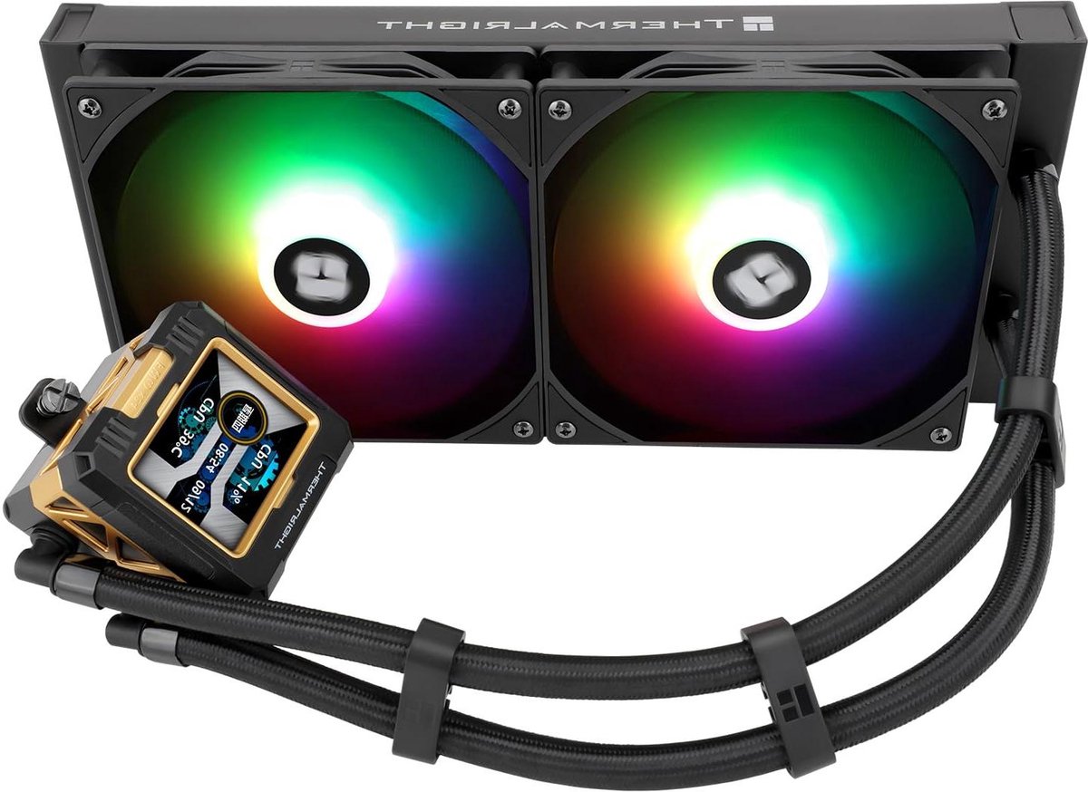 CPU Waterkoeler - AIO Koelsysteem - Computer Overklokken - IPS LCD Scherm - 24 inch - Zwart