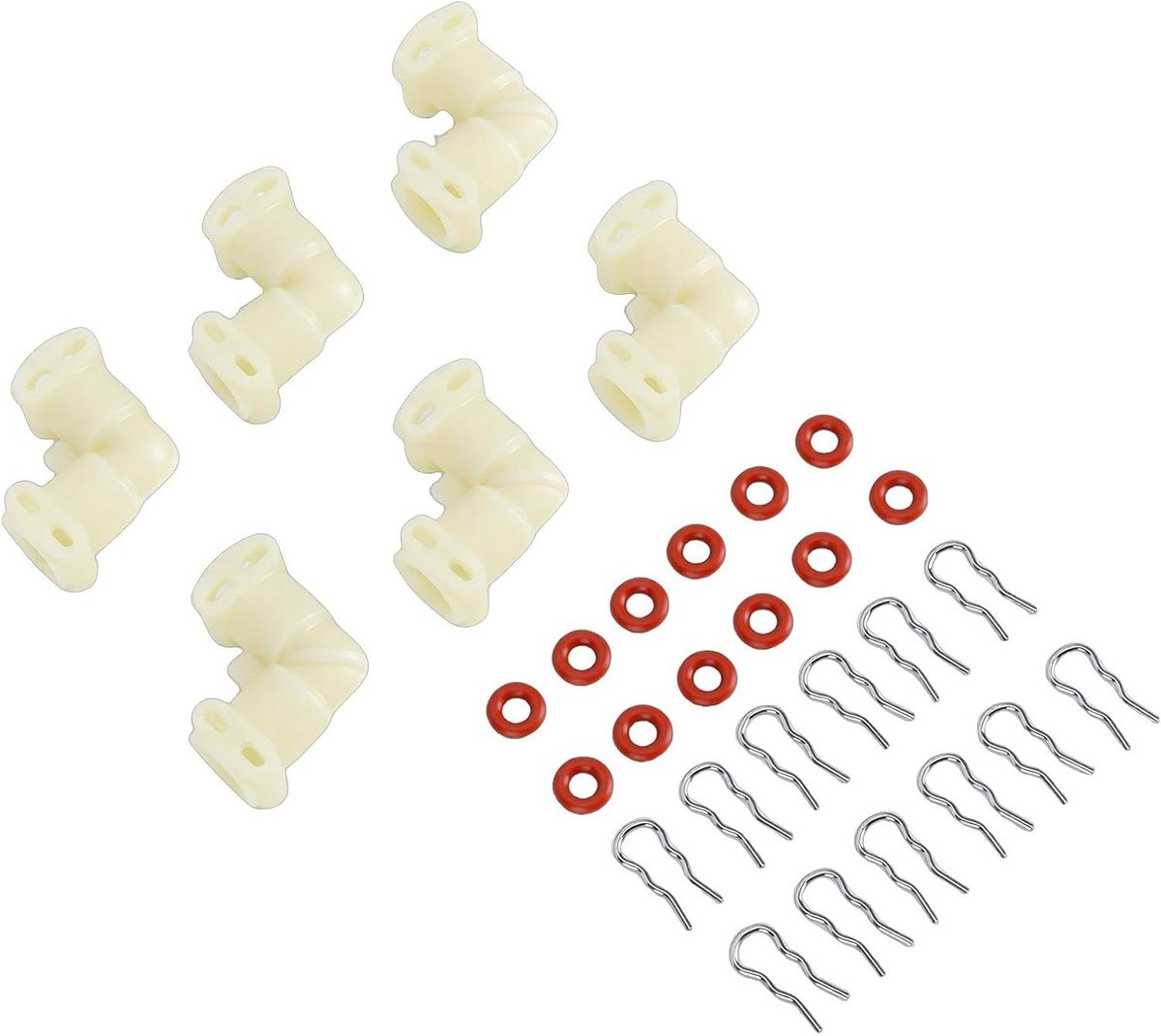 Koffiemachine Slangconnector - L-vormige Koppeling - Waterstroom Optimaliseren - Duurzame Materialen - 6 Stuks - Transparant