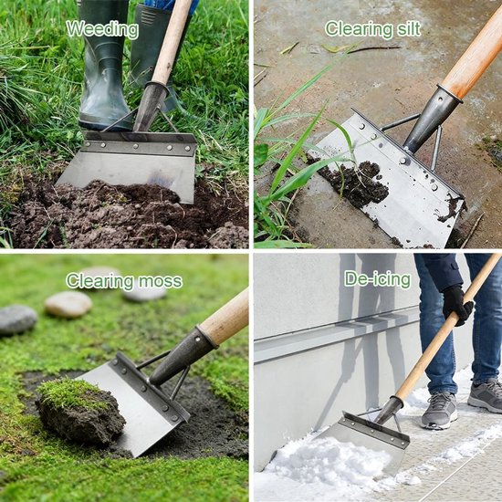 Onkruidschraper Tuinschep - Krachtig Onkruid Verwijderen - Slijtvast Mangaanstaal - Multifunctioneel Gereedschap - Voor Tuin Schoonmaken en IJs Verwijderen - Tuinschraper Onkruidsteker Grondmes van Merkloos	 — afbeelding 5