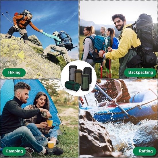 Compressiezakken voor wandelen - 5 stuks, waterdicht, 20 liter, ideaal voor camping, bergbeklimmen en outdoor activiteiten — afbeelding 4